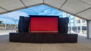 escenario fondo rojo